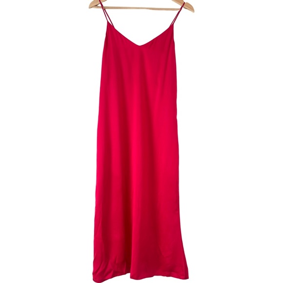 🛑SOLD REFORMATION Silk Slip Maxi Dress in Jewel Tone Red Size S - Picture 4 of 6